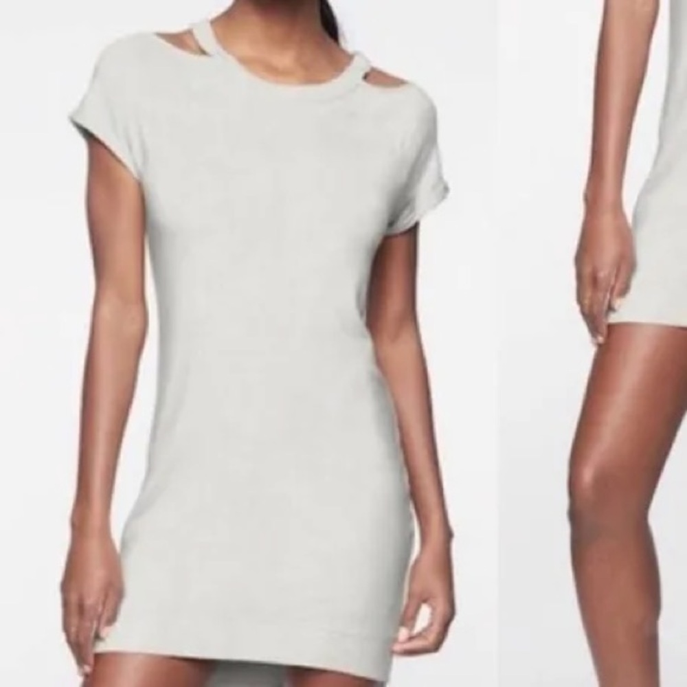 Athleta Gray Cold Shoulder tank Dress size Small tall